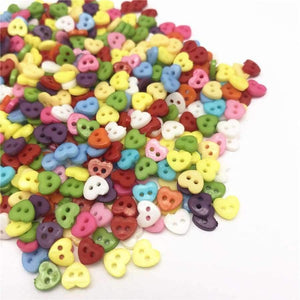 Planet Gates 1000pcs Mixed 6mm Mini Tiny Heart Shape Buttons Plastic Sewing Doll Clothes 2 Holes Button Embellishments Scrapbook Cardmaking