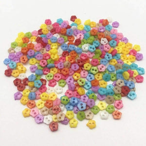 Planet Gates 1000pcs Mixed 6mm Mini Tiny Plastic Flower Buttons Sewing 2 Holes Button Embellishments Scrapbooking Cardmaking
