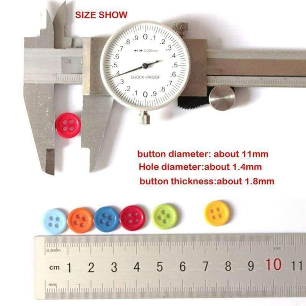 Planet Gates 1000pcs Multicolor Round Resin Buttons 4 Holes Fit Sewing And Scrapbooking 11mm Sewing Accessories Children's clothing buttons