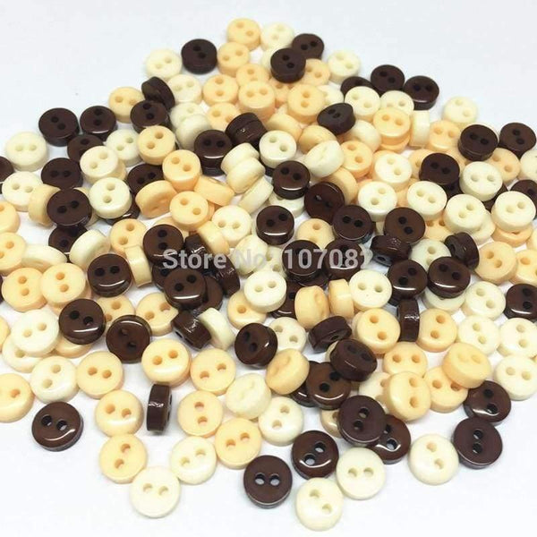 Planet Gates 1000pcs Natural Mixed 6mm Mini Tiny Buttons Resin Round 2 Holes Sewing Accessories Button For Scrapbooking Embellishments