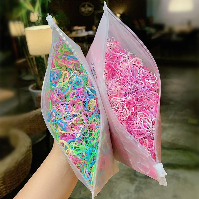 1000pcs/Pack Girls Colorful Small Disposable Rubber Bands Kids Ponytail Holder Elastic Hair Bands Ties Fashion Hair Accessories