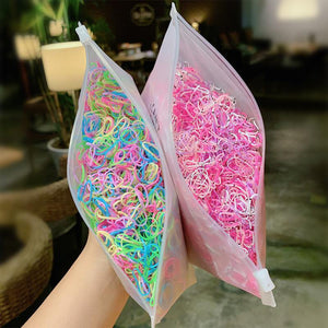 1000pcs/Pack Girls Colorful Small Disposable Rubber Bands Kids Ponytail Holder Elastic Hair Bands Ties Fashion Hair Accessories