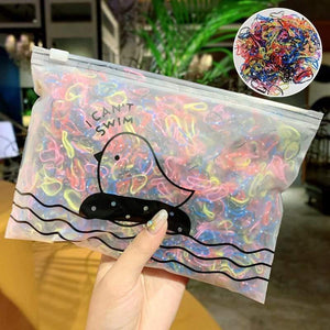 1000pcs/Pack Girls Colorful Small Disposable Rubber Bands Kids Ponytail Holder Elastic Hair Bands Ties Fashion Hair Accessories