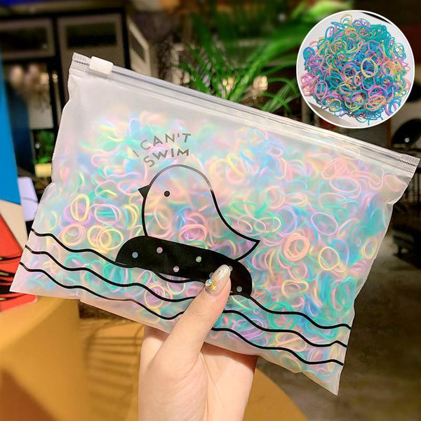 1000pcs/Pack Girls Colorful Small Disposable Rubber Bands Kids Ponytail Holder Elastic Hair Bands Ties Fashion Hair Accessories