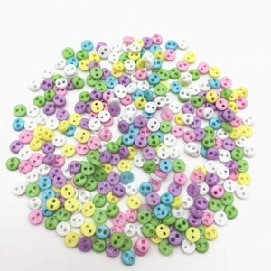 Planet Gates 1000pcs Pastel Mixed 4mm Tiny Mini Sewing Buttons Plastic Round 2 Holes Doll Clothing Button Embellishments DIY Crafts