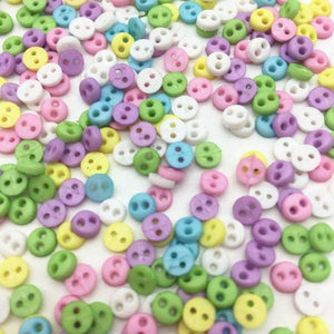 Planet Gates 1000pcs Pastel Mixed 4mm Tiny Mini Sewing Buttons Plastic Round 2 Holes Doll Clothing Button Embellishments DIY Crafts