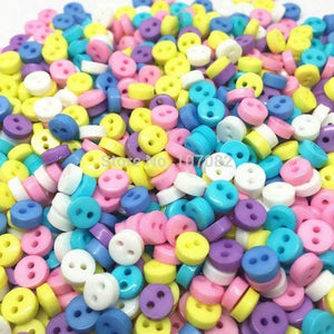 Planet Gates 1000pcs Pastel Mixed 6mm Mini Tiny Buttons Resin Round Sewing Doll Clothes Button Embellishments Scrapbooking Cardmaking