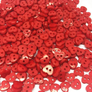 Planet Gates 1000pcs Red 6mm Tiny Heart Mini Buttons Plastic Sewing Doll Clothes 2 Holes Button Embellishments Scrapbook Cardmaking