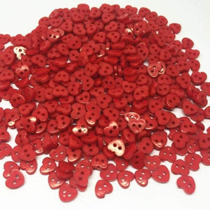 Planet Gates 1000pcs Red 6mm Tiny Heart Mini Buttons Plastic Sewing Doll Clothes 2 Holes Button Embellishments Scrapbook Cardmaking