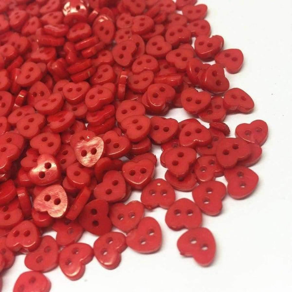 Planet Gates 1000pcs Red 6mm Tiny Heart Mini Buttons Plastic Sewing Doll Clothes 2 Holes Button Embellishments Scrapbook Cardmaking