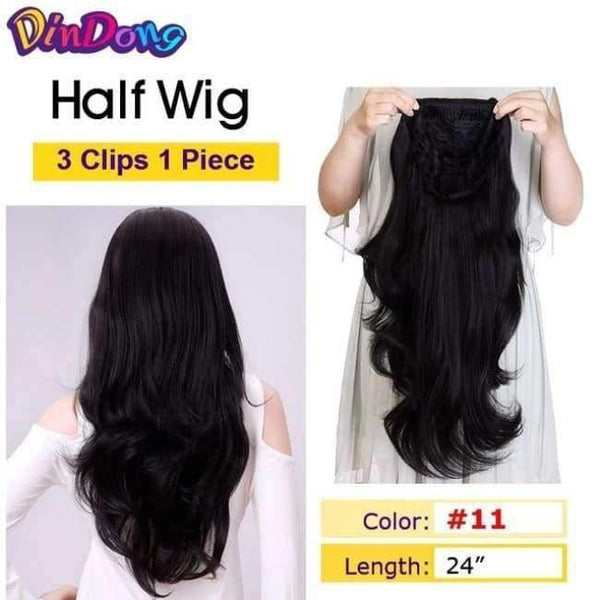 Planet Gates 1001# / 24inches Synthetic Flip In Hair Wavy Clip in Hair Extensions 3/4 Half Wig 3 Styles 50 Colors Available Premium Heat Resistant