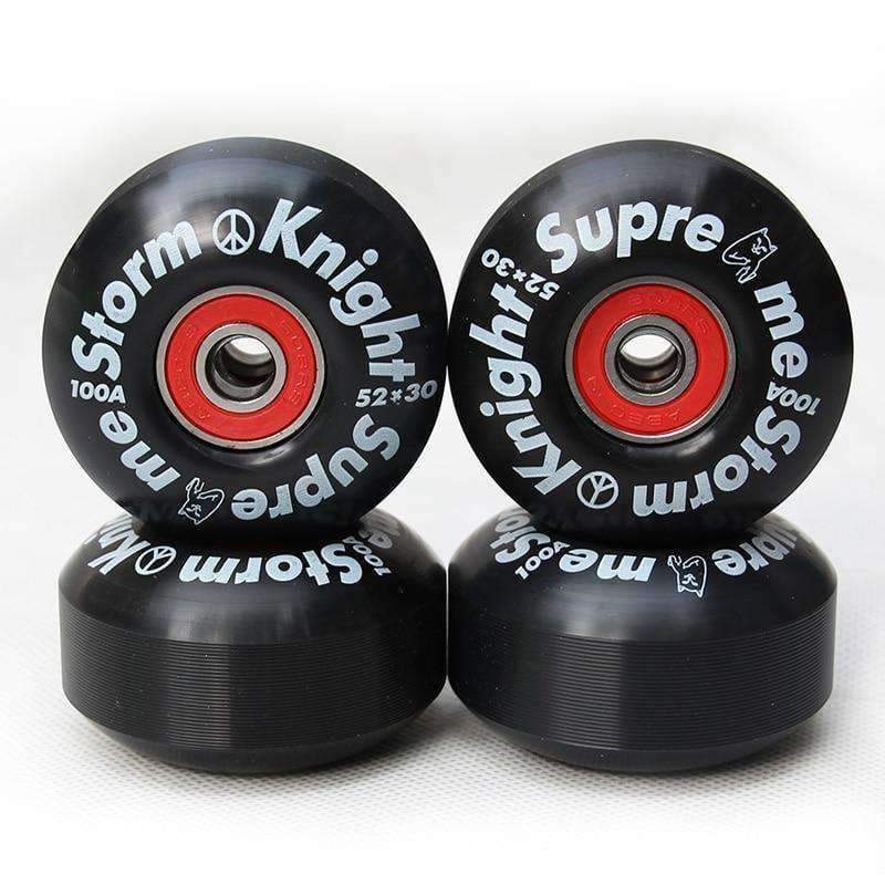 Planet Gates 100A 52*30mm ABEC-9 White Skateboard Wheels With Skate Board Bearings Spacers Free Shipping