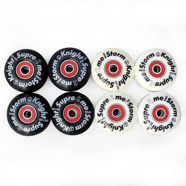 Planet Gates 100A 52*30mm ABEC-9 White Skateboard Wheels With Skate Board Bearings Spacers Free Shipping
