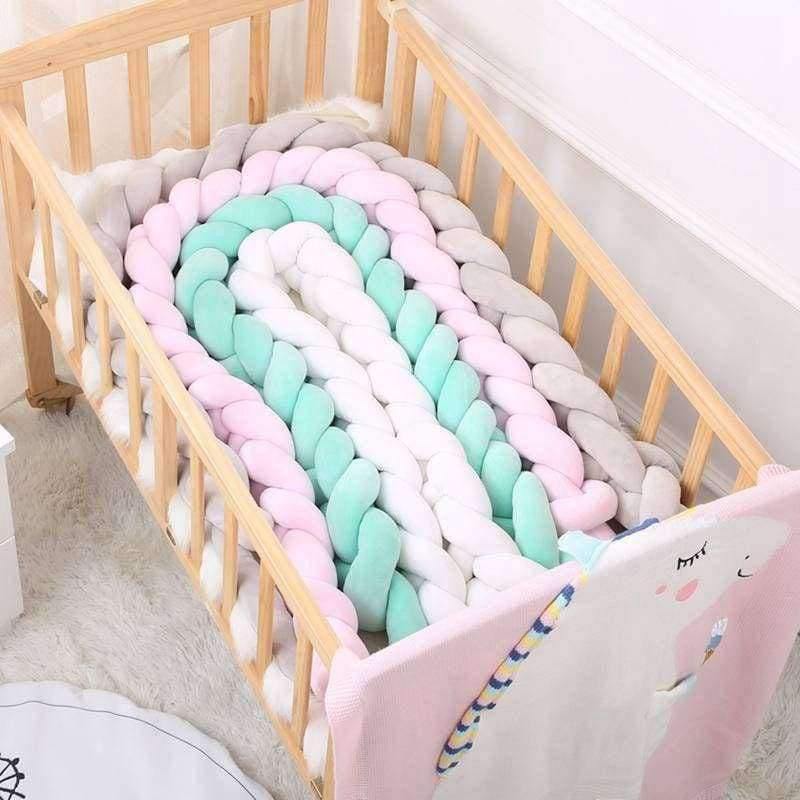 Planet Gates 100CM 200CM Newborn Baby Bed Bumper Infant Room Decor Crib Protector Pacification Toy Pure Color Weaving Knot for Kids Bedding