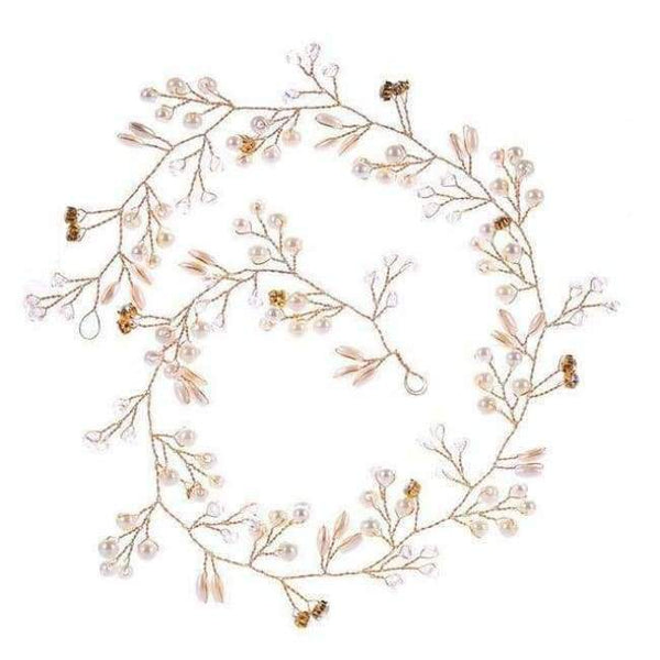 Planet Gates 100cm gold color Fashion Flower Vine Tiara Bride Head Chain Bridal Headbands Hair Ornaments Wedding Hair Accessories Jewelry Women SP0127