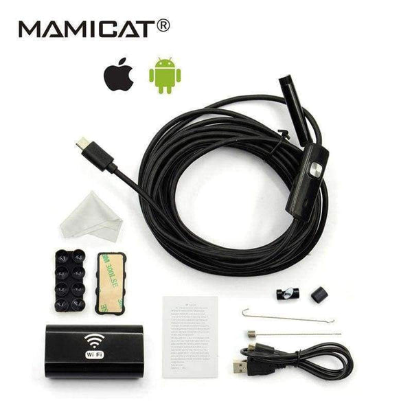 Planet Gates 100CM New 8mm 1/3/5/7M Wireless Wifi Endoscope Android Camera Borescope HD 720P Waterproof Inspection IOS Iphone Endoscope Camera