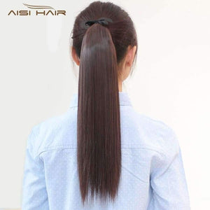Planet Gates 100g/piece 22 inch Long Ponytail Hair Extension Tail Hairpiece Straight Brown Synthetic Women's Hair High Temperature Fiber