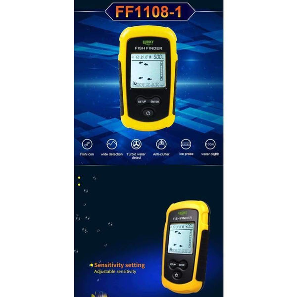 Planet Gates 100m LCD přenosný sonar s čidlem, rybářský návnadový senzor, alarm, paprskový snímač, echolotu s displejem, hlubší rybářský návnadový senzor