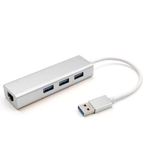 Planet Gates 100mbps silver USB Ethernet Adapter 3 Ports USB 3.0 Hub USB to Rj45 1000Mbps Lan Network Card