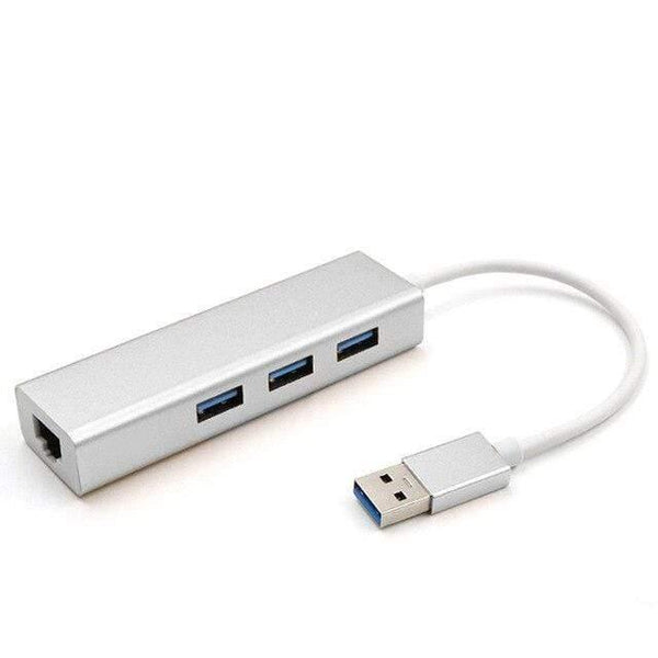 Planet Gates 100mbps silver USB Ethernet Adapter 3 Ports USB 3.0 Hub USB to Rj45 1000Mbps Lan Network Card