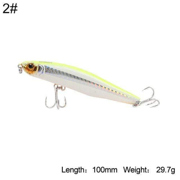 Planet Gates 100mm color 2 Fishing Hard Lure Sinking Pencil Lure 100mm 29.7g,85mm 19.4g Sea Bass Long casting lure Artificial Lure Model 5503
