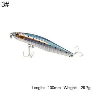 Planet Gates 100mm color 3 Fishing Hard Lure Sinking Pencil Lure 100mm 29.7g,85mm 19.4g Sea Bass Long casting lure Artificial Lure Model 5503