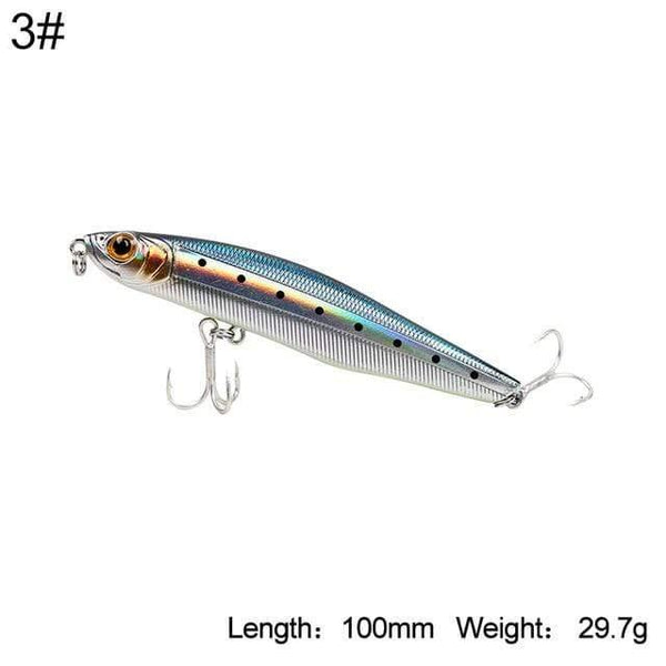Planet Gates 100mm color 3 Fishing Hard Lure Sinking Pencil Lure 100mm 29.7g,85mm 19.4g Sea Bass Long casting lure Artificial Lure Model 5503