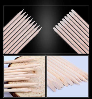 Planet Gates 100pc/bag Nail Art Orange Wood Stick Cuticle Pusher Remover Pedicure Manicure Tool Double Ended Stick For Manicure Care Tool