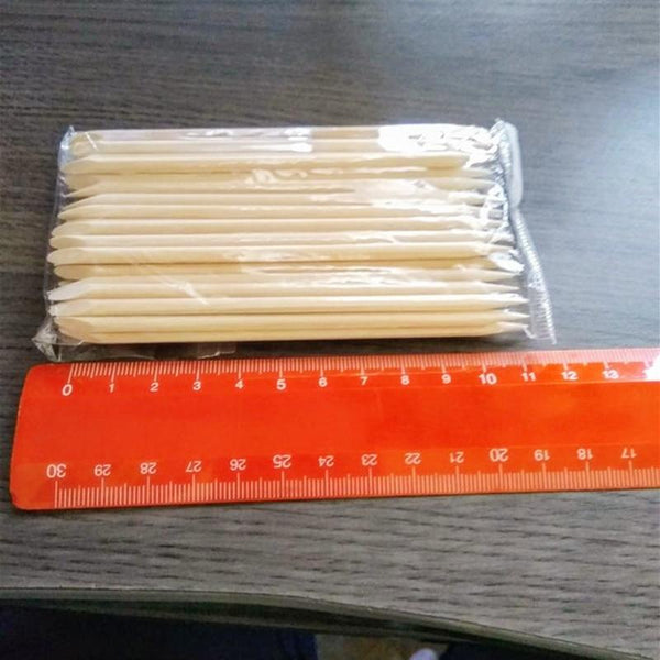 Planet Gates 100pc/bag Nail Art Orange Wood Stick Cuticle Pusher Remover Pedicure Manicure Tool Double Ended Stick For Manicure Care Tool
