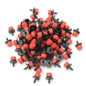 Planet Gates 100Pcs 1/4Inch Adjustable Micro Drip Irrigation System Watering Sprinklers Anti-clogging Emitter Dripper Red Garden Supplies