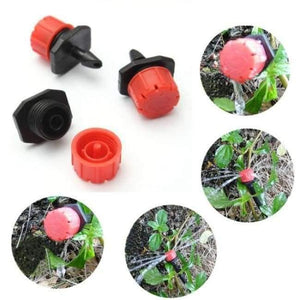 Planet Gates 100Pcs 1/4Inch Adjustable Micro Drip Irrigation System Watering Sprinklers Anti-clogging Emitter Dripper Red Garden Supplies