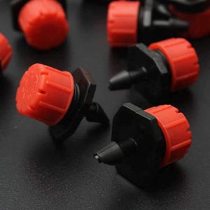 Planet Gates 100Pcs 1/4Inch Adjustable Micro Drip Irrigation System Watering Sprinklers Anti-clogging Emitter Dripper Red Garden Supplies