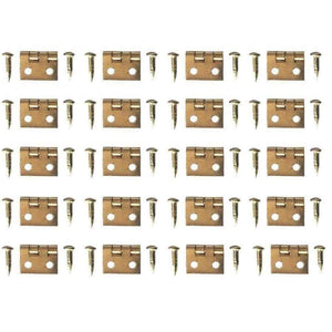 Planet Gates 100PCS 10*8MM Brass Plated Metal Hinge Jewelry Wooden Box Cabinet Door Mini Hinges Antique 4 Holes With Nails Furniture Hardware