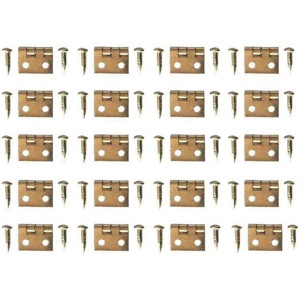 Planet Gates 100PCS 10*8MM Brass Plated Metal Hinge Jewelry Wooden Box Cabinet Door Mini Hinges Antique 4 Holes With Nails Furniture Hardware