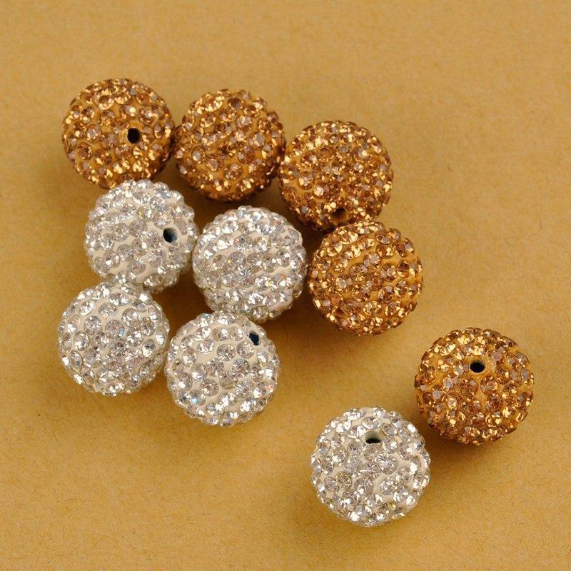 Planet Gates 100pcs 14mm Rhinestones Crystal Pave Clay Round Disco Ball Spacer Beads Fashion Jewelry Spacers for Bracelet Necklace Making DIY