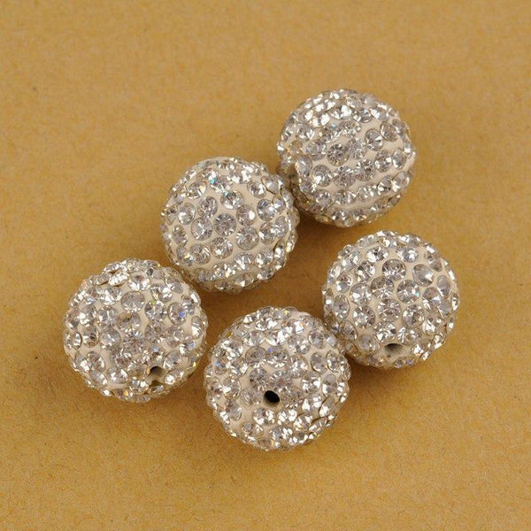 Planet Gates 100pcs 14mm Rhinestones Crystal Pave Clay Round Disco Ball Spacer Beads Fashion Jewelry Spacers for Bracelet Necklace Making DIY
