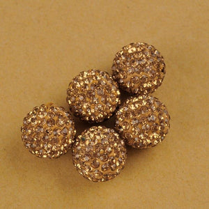 Planet Gates 100pcs 14mm Rhinestones Crystal Pave Clay Round Disco Ball Spacer Beads Fashion Jewelry Spacers for Bracelet Necklace Making DIY
