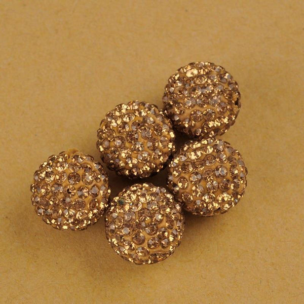 Planet Gates 100pcs 14mm Rhinestones Crystal Pave Clay Round Disco Ball Spacer Beads Fashion Jewelry Spacers for Bracelet Necklace Making DIY