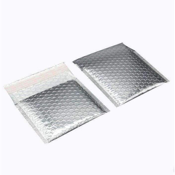 Planet Gates 100pcs 15*13cm Silver Foil Bubble Envelopes Bags Mailers Padded Shipping Envelope With Bubble Mailing Bag Business Supplies