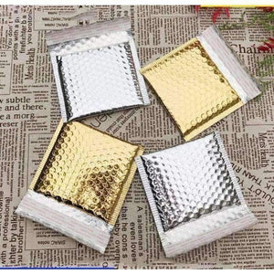 Planet Gates 100pcs 15*13cm Silver Foil Bubble Envelopes Bags Mailers Padded Shipping Envelope With Bubble Mailing Bag Business Supplies