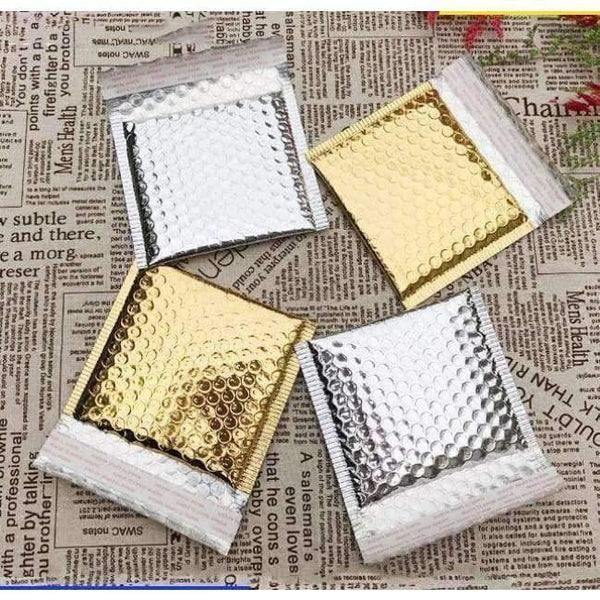 Planet Gates 100pcs 15*13cm Silver Foil Bubble Envelopes Bags Mailers Padded Shipping Envelope With Bubble Mailing Bag Business Supplies