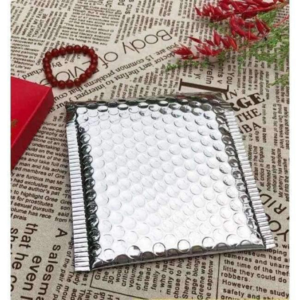 Planet Gates 100pcs 15*13cm Silver Foil Bubble Envelopes Bags Mailers Padded Shipping Envelope With Bubble Mailing Bag Business Supplies