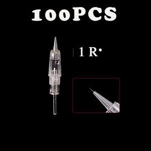Planet Gates 100PCS 1R Needle Rotary Tattoo Machine Pen Kit Semi-Permanent Makeup Machine Eyebrow Charme Princess Machine  with Cartridges 1/3/5/7R