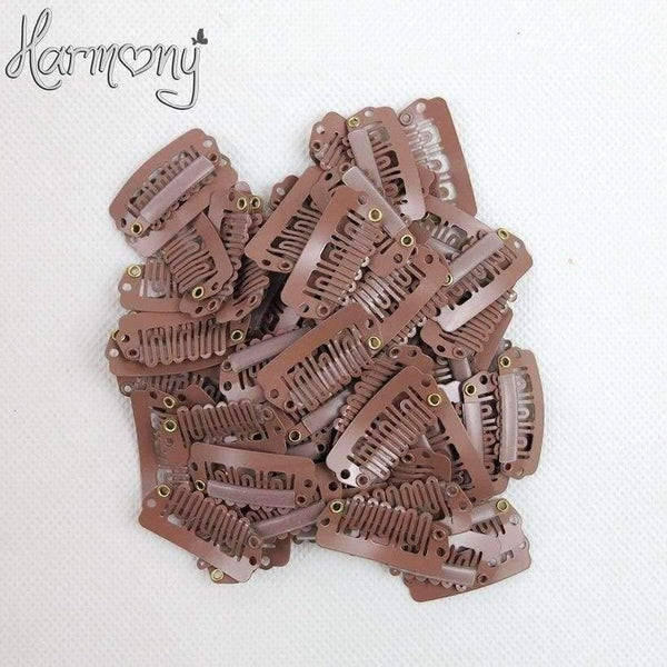 Planet Gates 100pcs 32mm U Tip Snap Metal Clips With Silicone Back For Clip In Hair Extensions/Weft/Wig