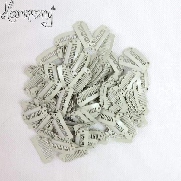 Planet Gates 100pcs 32mm U Tip Snap Metal Clips With Silicone Back For Clip In Hair Extensions/Weft/Wig