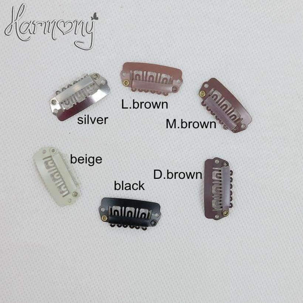 Planet Gates 100pcs 32mm U Tip Snap Metal Clips With Silicone Back For Clip In Hair Extensions/Weft/Wig