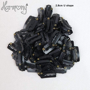 Planet Gates 100pcs 32mm U Tip Snap Metal Clips With Silicone Back For Clip In Hair Extensions/Weft/Wig
