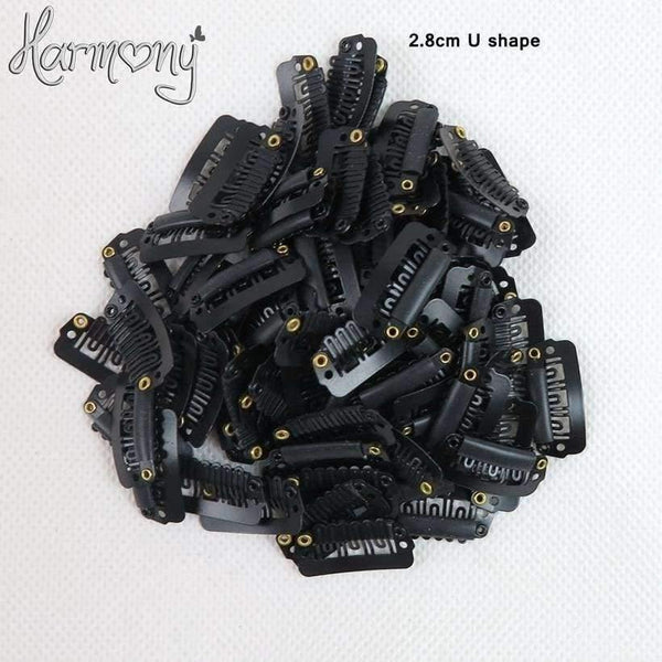 Planet Gates 100pcs 32mm U Tip Snap Metal Clips With Silicone Back For Clip In Hair Extensions/Weft/Wig
