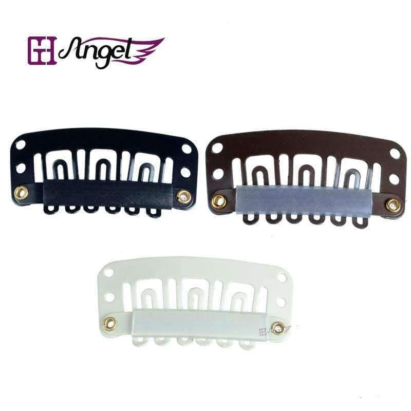 Planet Gates 100pcs 32mm U Tip Snap Metal Clips With Silicone Back For Clip In Hair Extensions/Weft/Wig