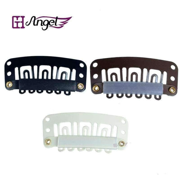 Planet Gates 100pcs 32mm U Tip Snap Metal Clips With Silicone Back For Clip In Hair Extensions/Weft/Wig